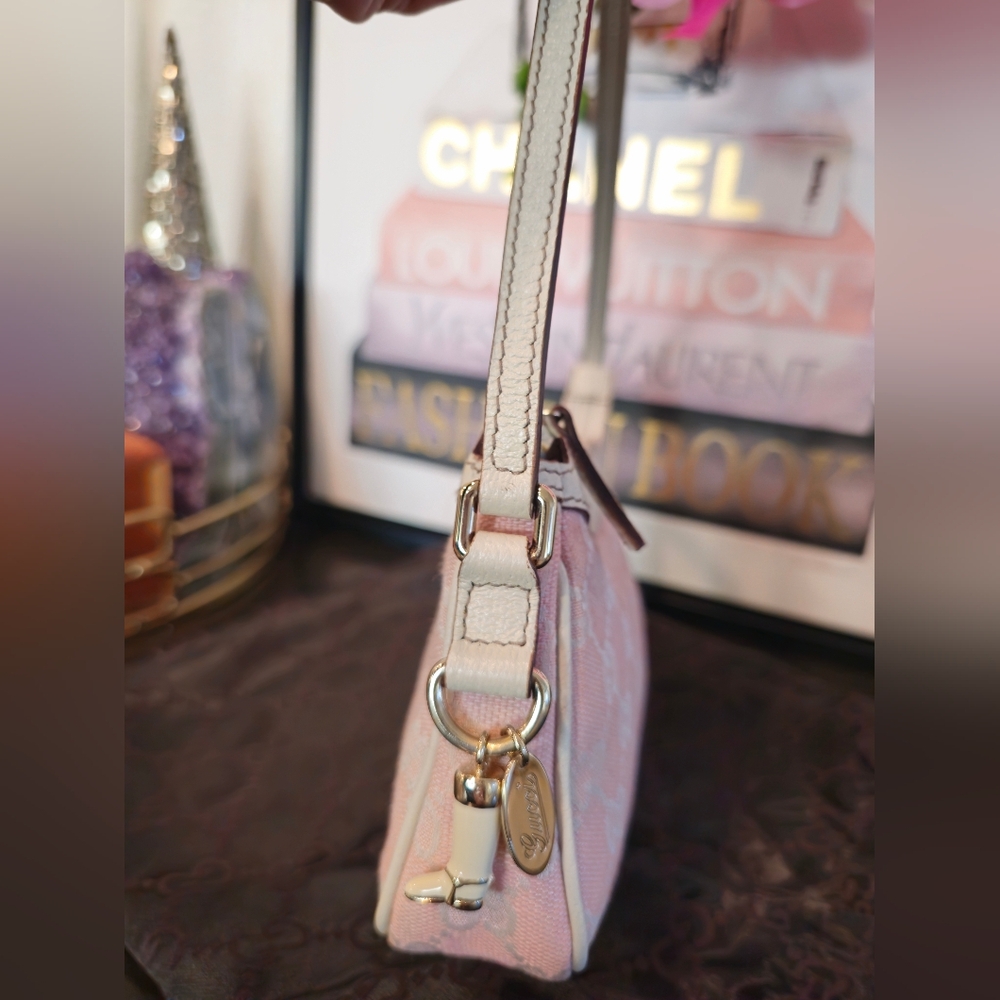 Gucci Monogram  Pochette Pink and Cream Shoulder Bag - Picture 15 of 16